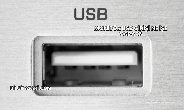 Monitör USB Girişi Ne İşe Yarar?