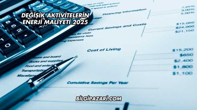 Değişik Aktivitelerin Enerji Maliyeti 2025