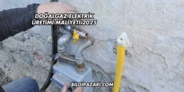 Doğalgaz Elektrik Üretimi Maliyeti 2025
