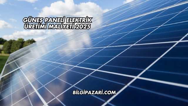 Güneş Paneli Elektrik Üretimi Maliyeti 2025
