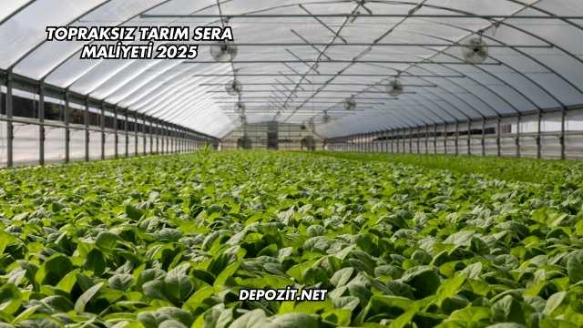 Topraksız Tarım Sera Maliyeti 2025