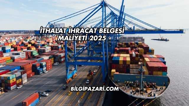 İthalat İhracat Belgesi Maliyeti 2025