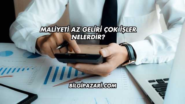 Maliyeti Az Geliri Çok İşler Nelerdir?
