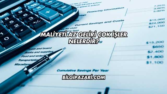 Maliyeti Az Geliri Çok İşler Nelerdir?
