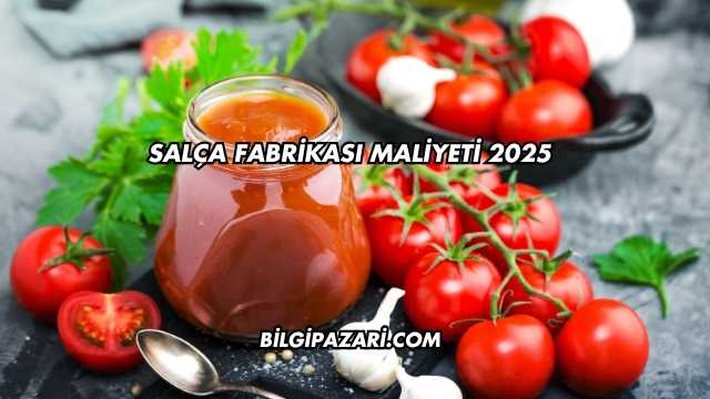 Salça Fabrikası Maliyeti 2025